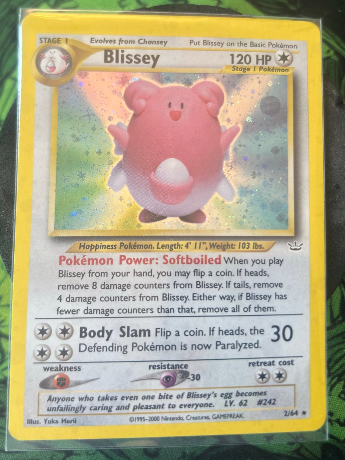 Blissey Pokémon Kaart - Neo Revelation 2/64 Holo, Ophalen of Verzenden, Zo goed als nieuw, Losse kaart, Foil