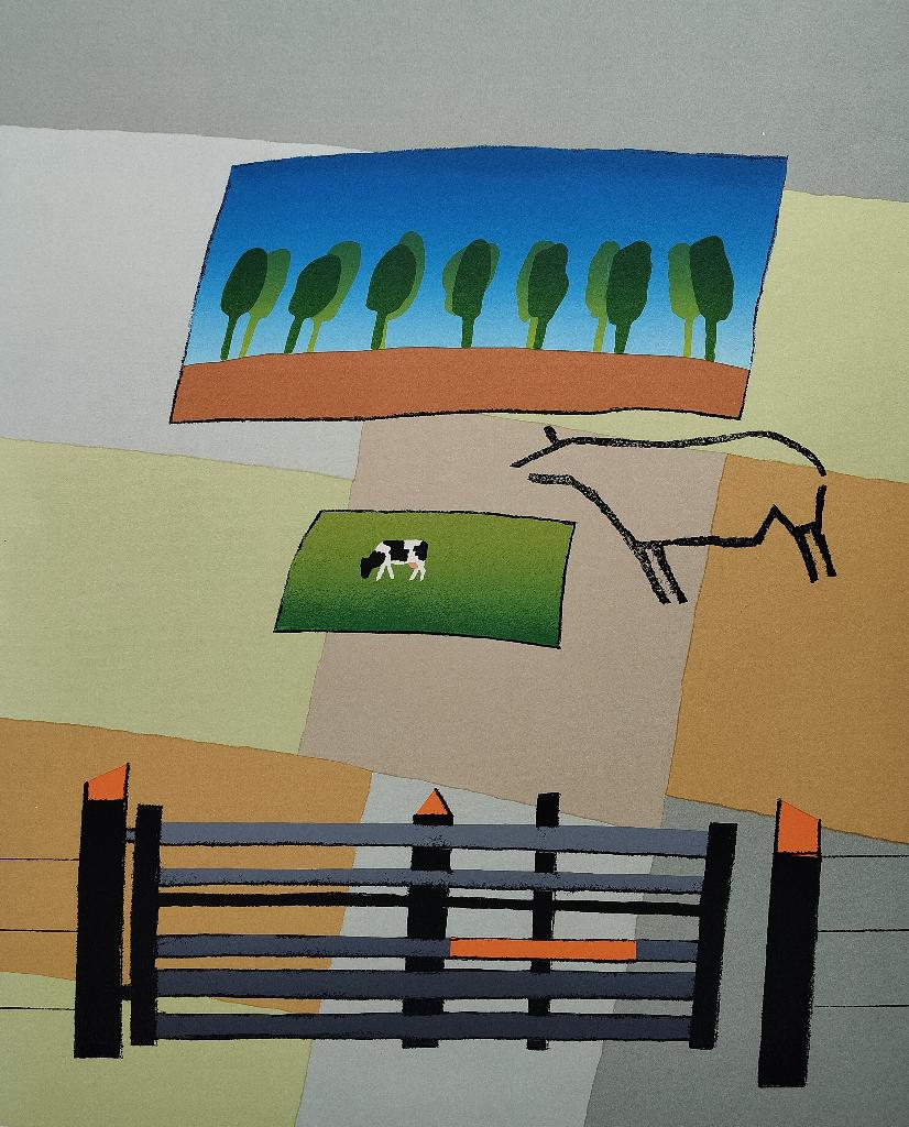 Harrie Gerritz – land in wording - gesigneerde zeefdruk, Ophalen of Verzenden