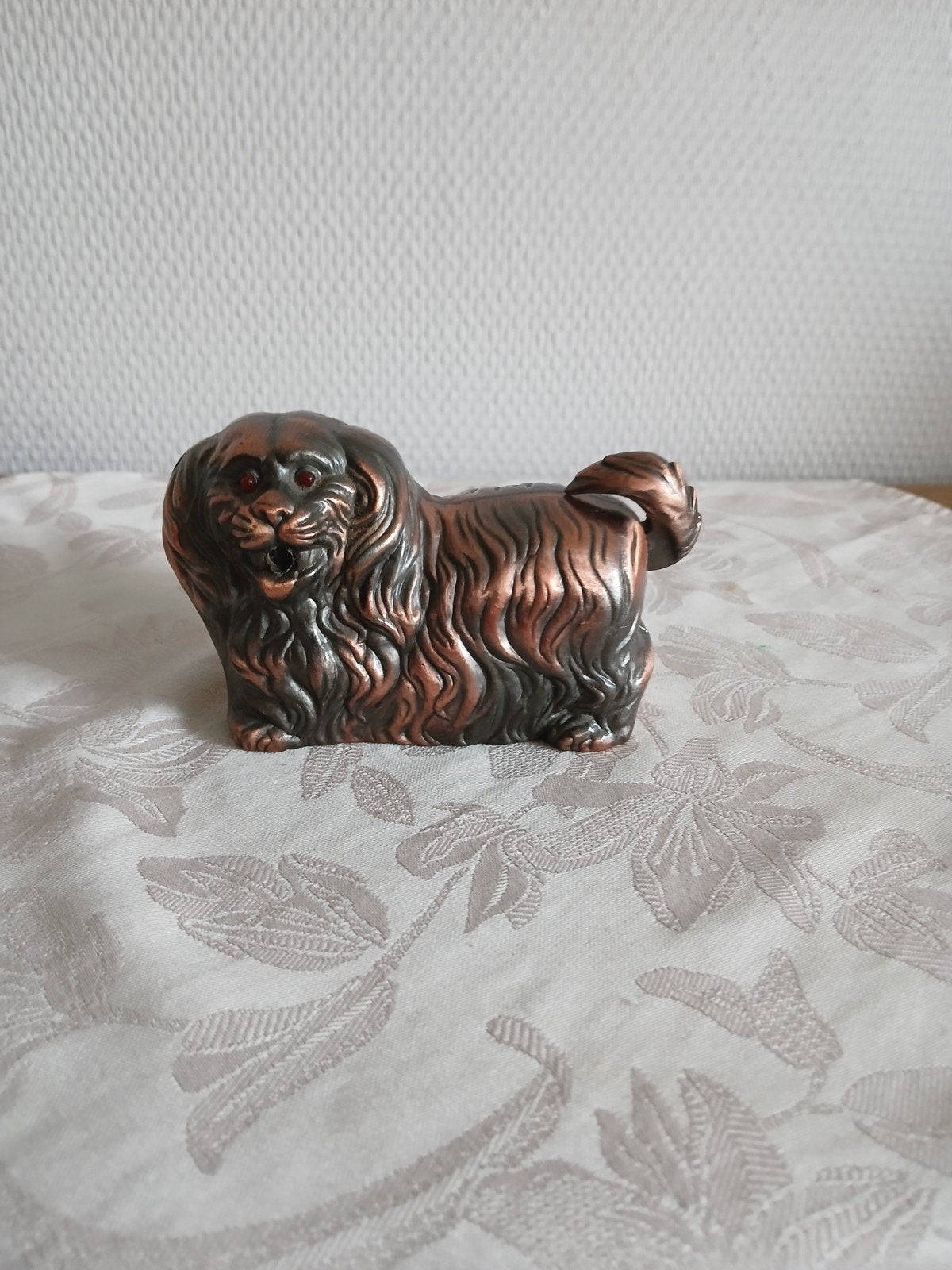 Vintage Aansteker Hond Pekinees Bronskleurig, Ophalen, Gebruikt, Aansteker