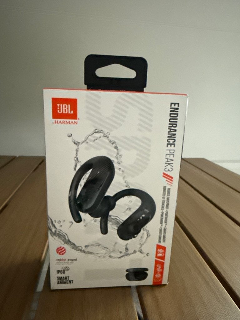JBL Endurance Peak 3 Zo goed als nieuw met gebruikerssporen, Zwart, In gehoorgang (in-ear), Bluetooth, Ophalen of Verzenden