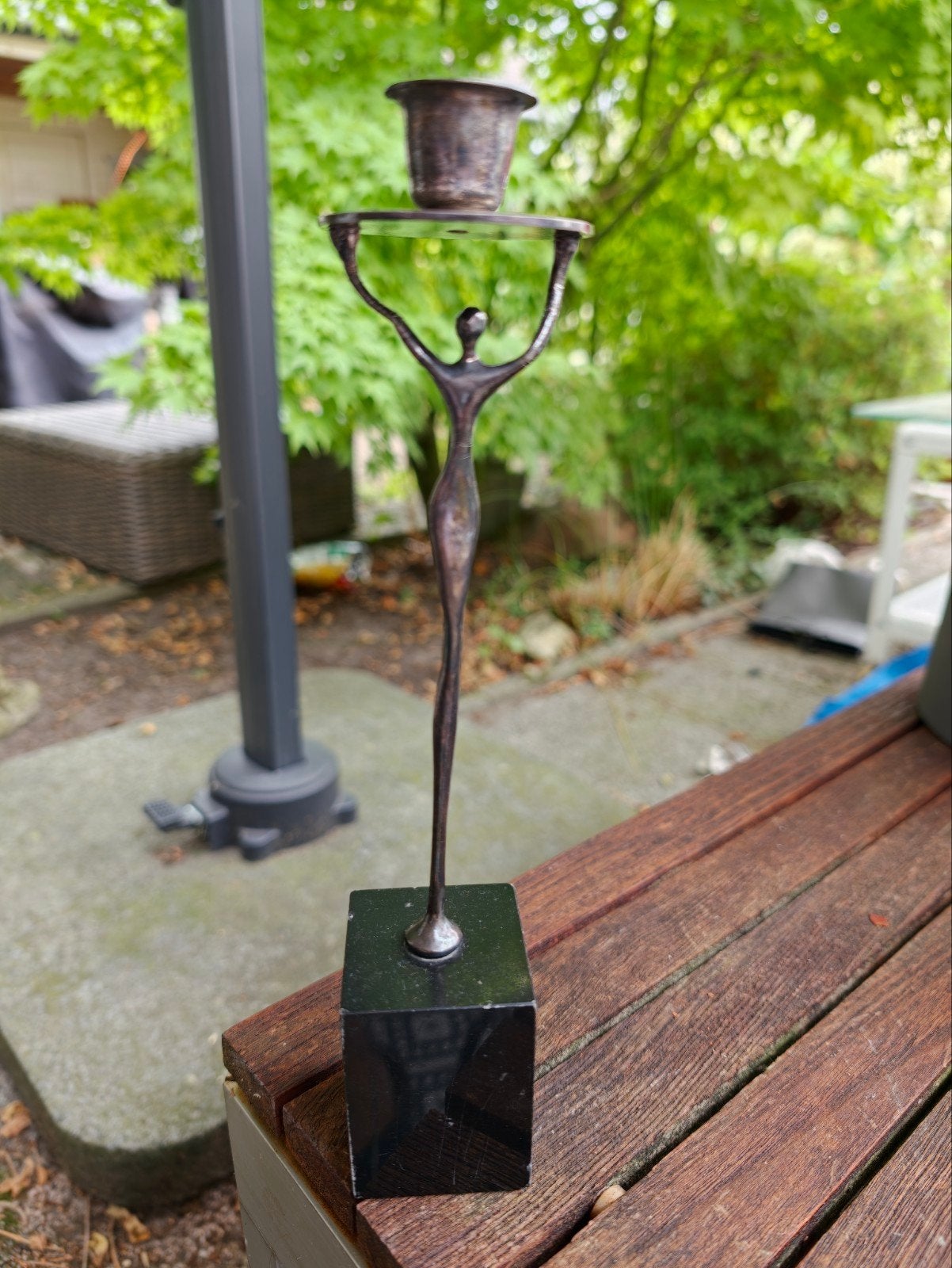 Bronzen kandelaar 'Vrouw' van Corry Ammerlaan, 29 cm hoog, Ophalen of Verzenden