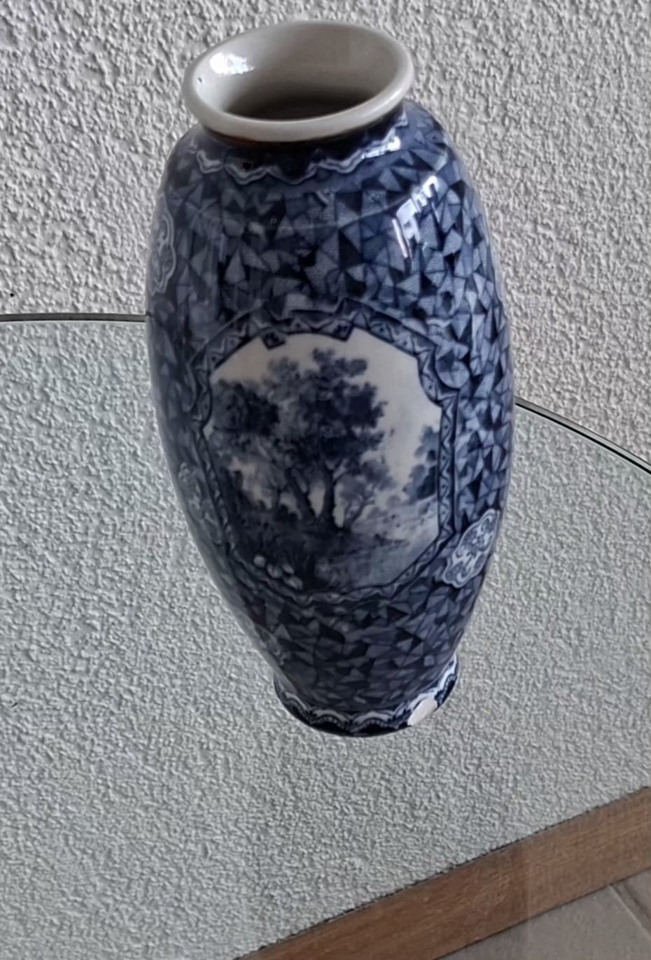 Antieke Villeroy & Boch vaas met Delfts blauw decor, Ophalen of Verzenden