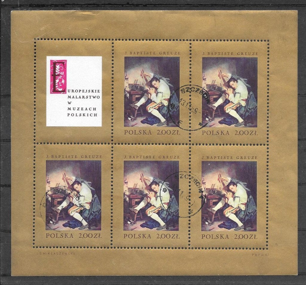 Polen 1967 Schilderij, Verzenden, Polen, Gestempeld