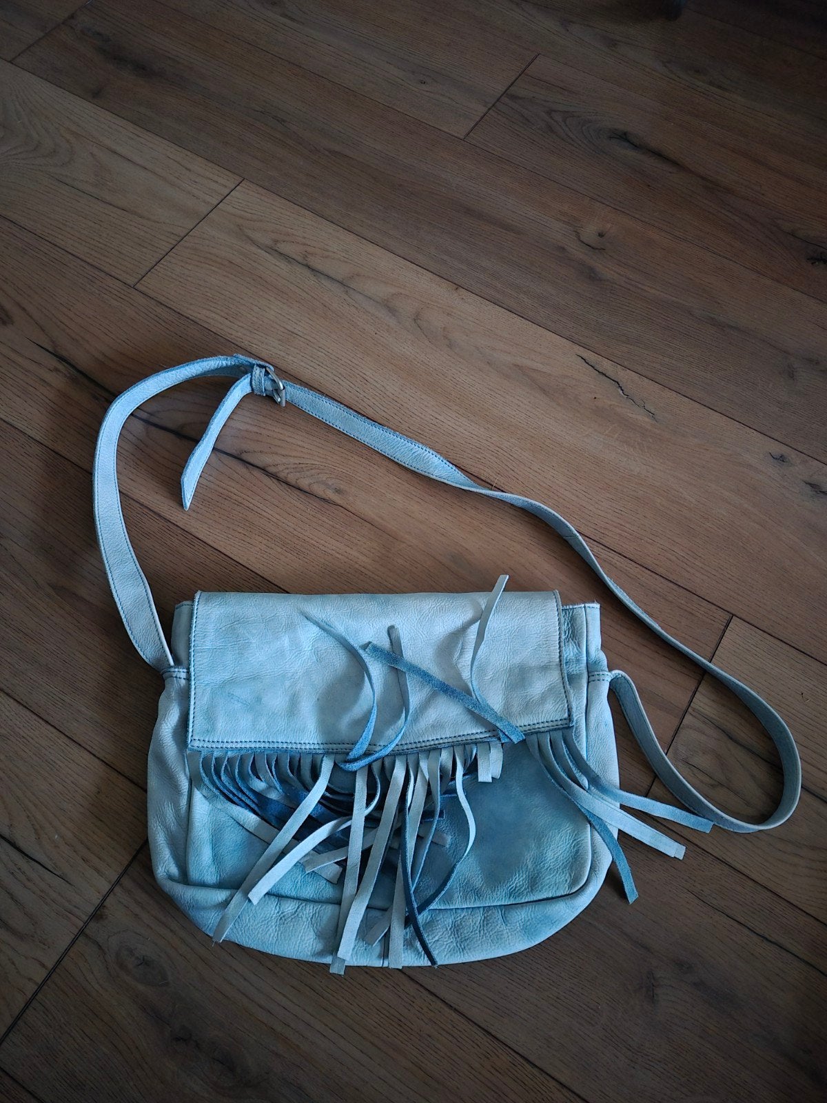 Aparte jeansblauwe tas, Ophalen of Verzenden, Zo goed als nieuw, Blauw