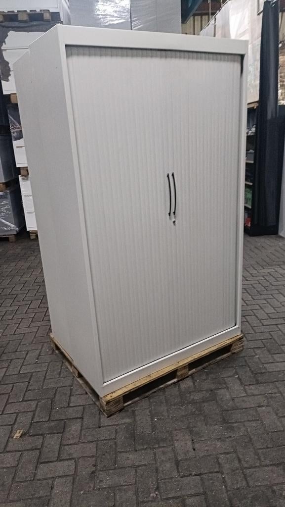 Witte metalen roldeurkasten archiefkasten, Gebruikt, 100 tot 150 cm, R, Meerdere deuren