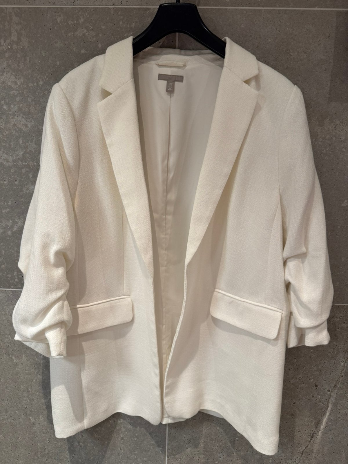 H&M off white blazer xl, Verzenden, Zo goed als nieuw, Maat 46/48 (XL) of groter, Wit