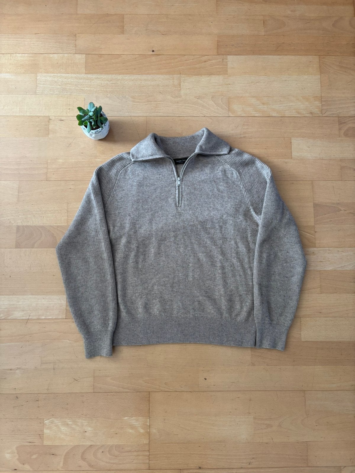 Massimo Dutti Halfzip Sweater Beige S, Ophalen of Verzenden, Zo goed als nieuw, Maat 46 (S) of kleiner, Beige