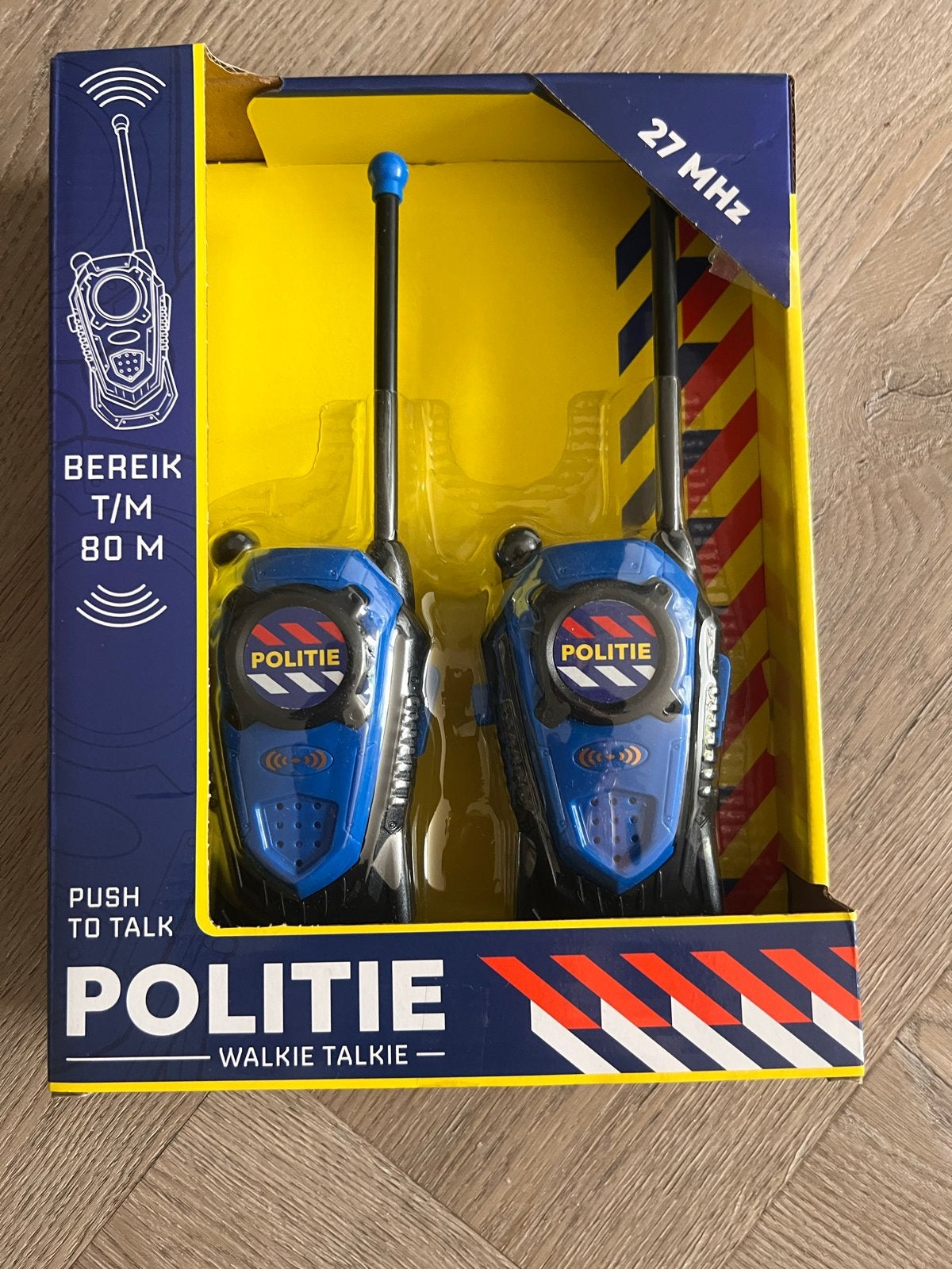 Politie Walkie Talkie Set - 27 MHz, 80m bereik, Ophalen of Verzenden, Nieuw, Minder dan 2 km, Portofoon of Walkie-talkie