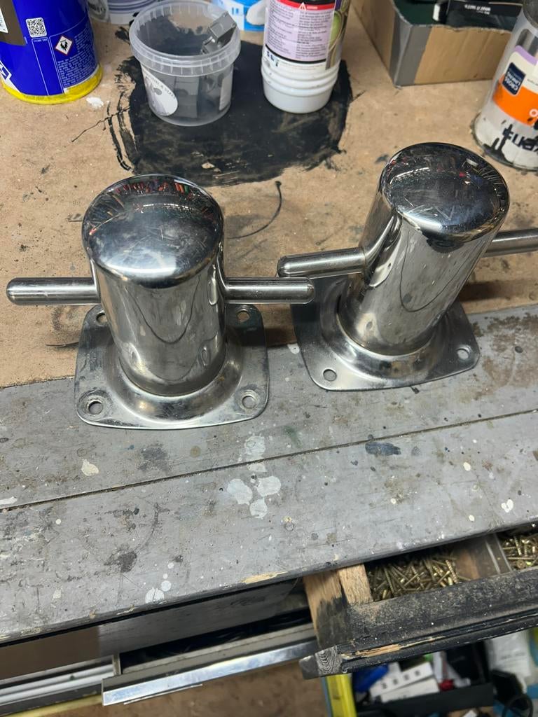 RVS bolder 80 mm met voetplaat, Ophalen of Verzenden, Zo goed als nieuw, Overige typen, Zeilboot of Motorboot