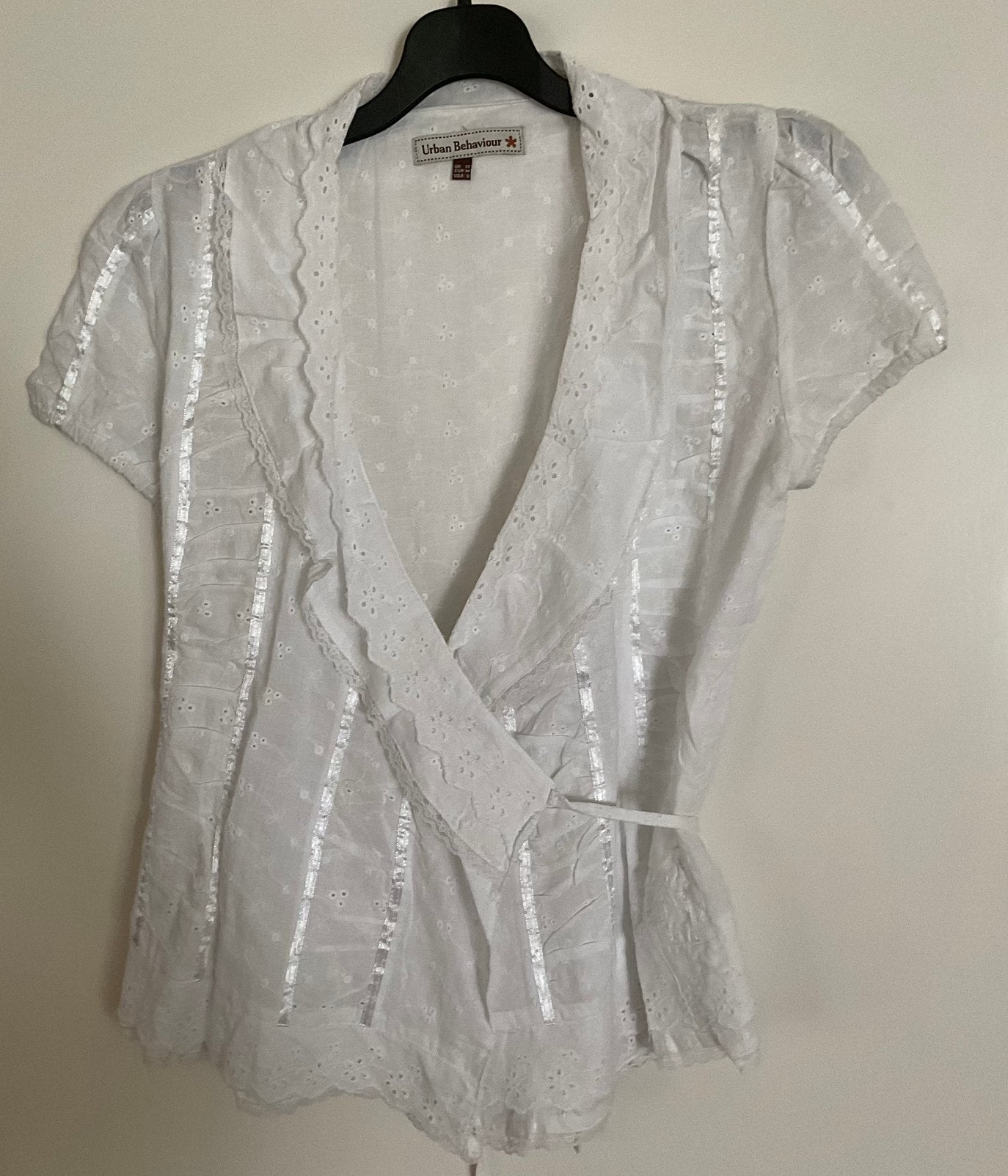 Blouse broderie maat M, Ophalen of Verzenden, Zo goed als nieuw, Maat 38/40 (M), Wit