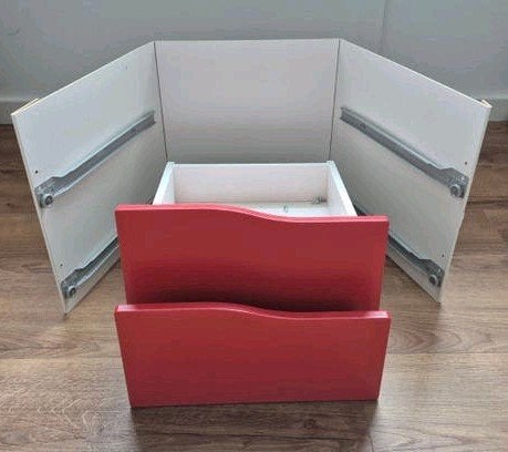 Ikea Kallax inzet met 2 lades, rood, 33x33 cm, Ophalen, Gebruikt