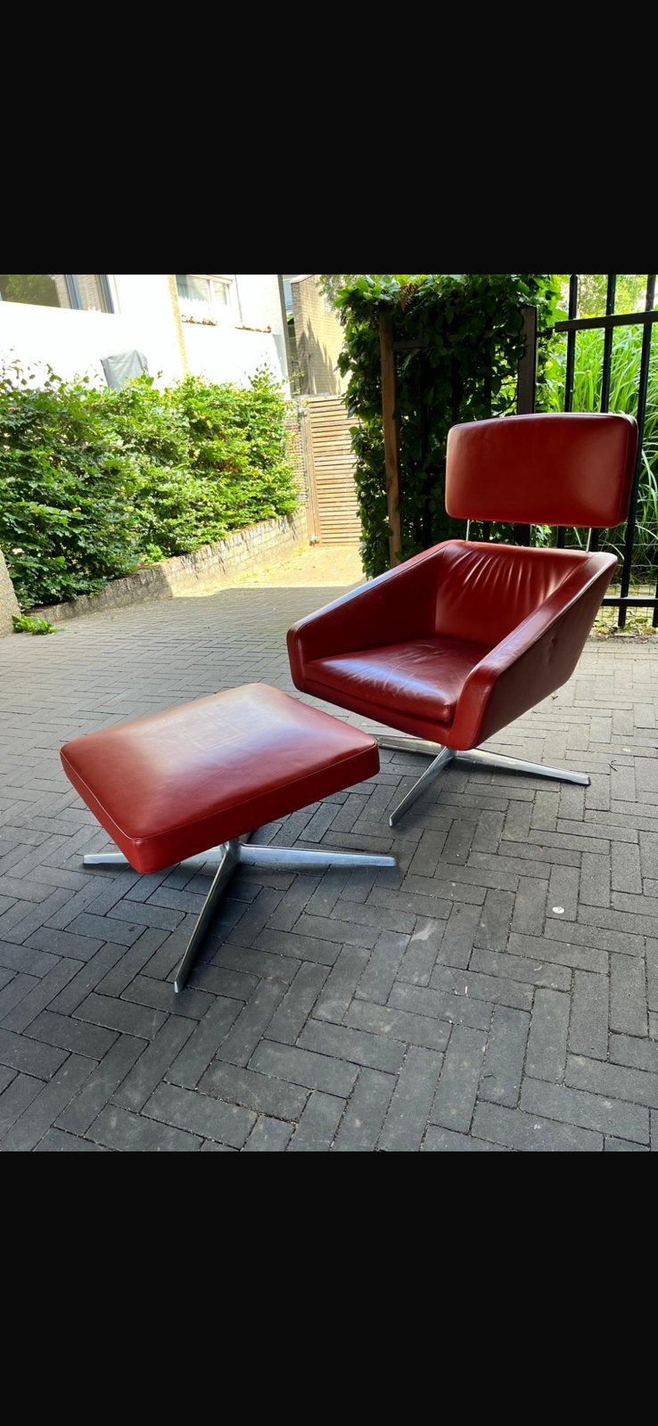Design fauteuil leer van Verzelloni sillon model alta, Ophalen of Verzenden, Zo goed als nieuw, 50 tot 75 cm, Leer