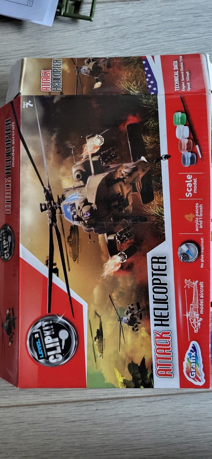 AH-64 Apache starter kit 1:72 incl. verf en penseel, Overige merken, 1:72 tot 1:144, Helikopter, Nieuw