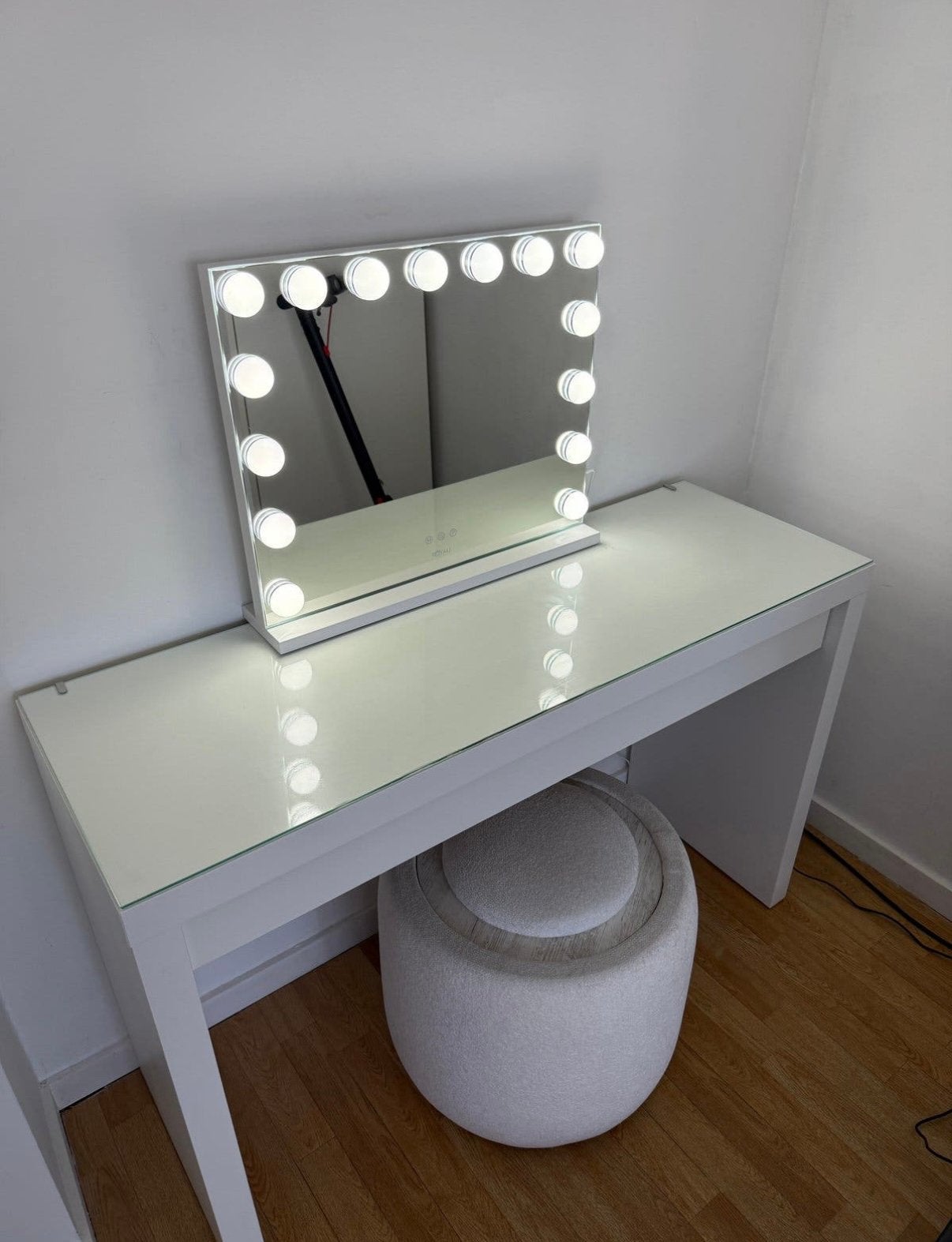 Make up tafel/Spiegel/Poef, Ophalen, Zo goed als nieuw, 50 tot 100 cm, Minder dan 100 cm