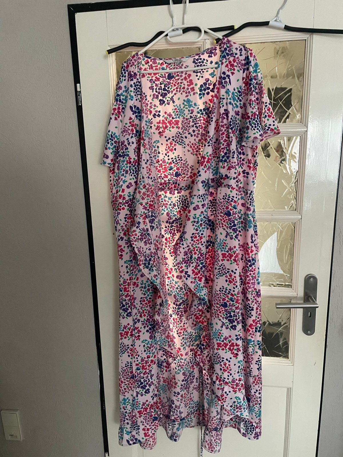 Zomerse bloemenjurk maat 48 van Miljuschka by Wehkamp, Maat 46/48 (XL) of groter, Ophalen of Verzenden, Zo goed als nieuw, Roze
