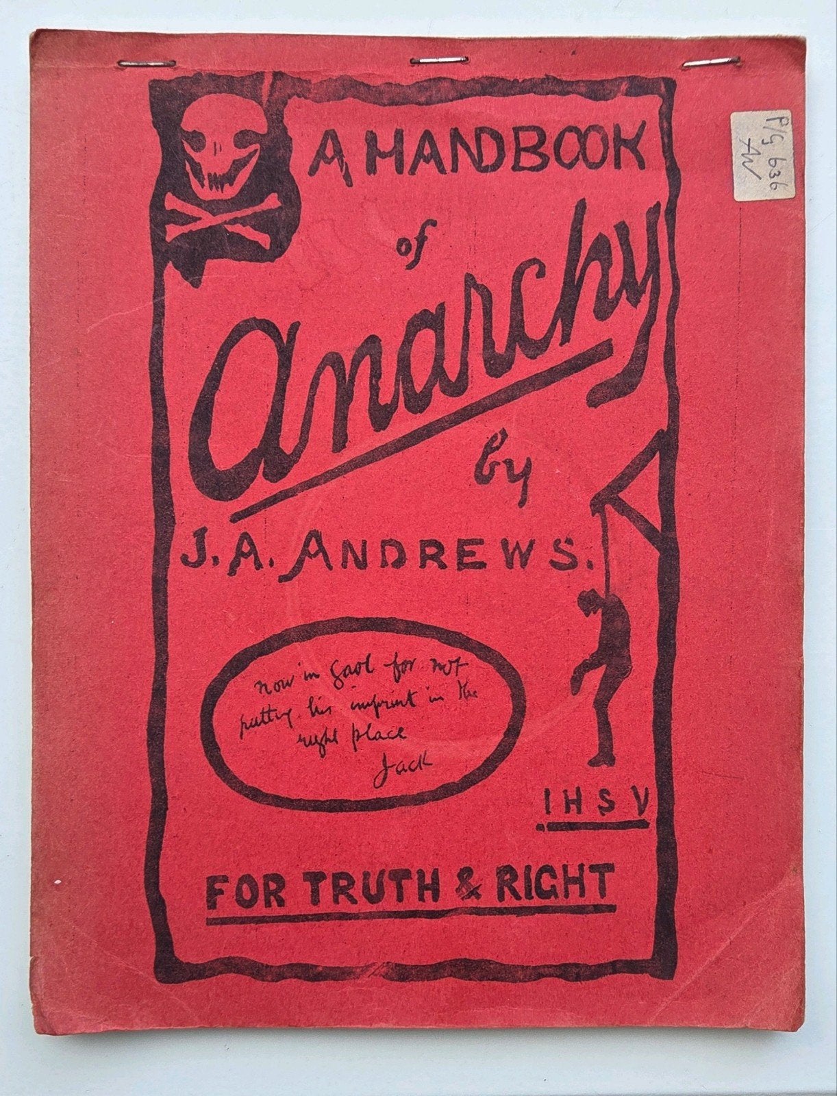 A Handbook of Anarchy - J.A. Andrews (Engels), Verzenden, Gelezen, J.A. Andrews