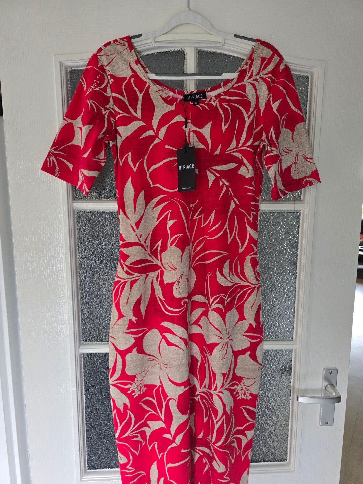 nieuw mi piace jurk xs s hibiscus red travel, Nieuw, Ophalen of Verzenden, Maat 34 (XS) of kleiner, Rood