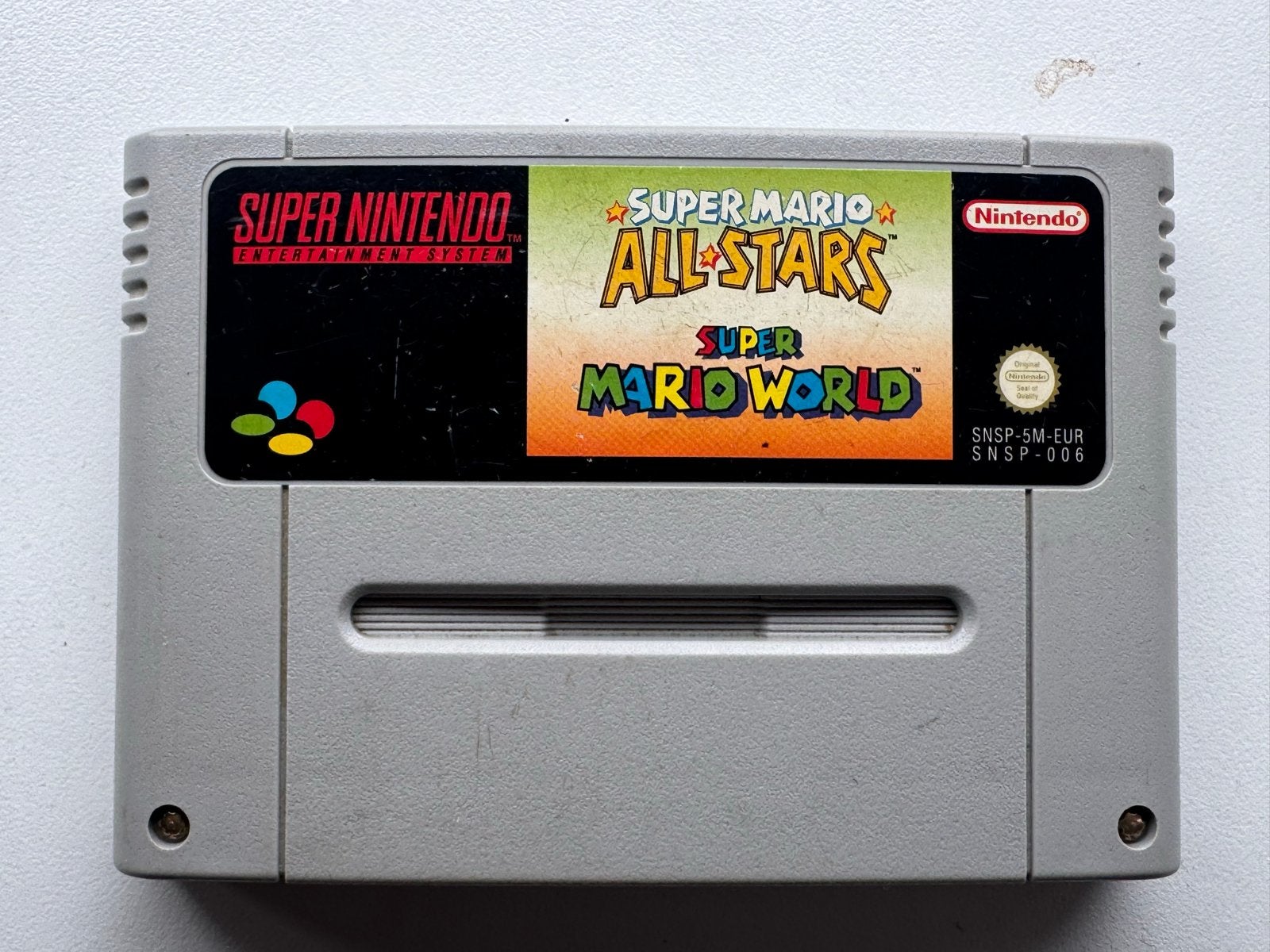 Super Mario All-Stars + Super Mario World SNES, Spelcomputers en Games, Games | Nintendo Super NES, Gebruikt, 1 speler, Ophalen of Verzenden