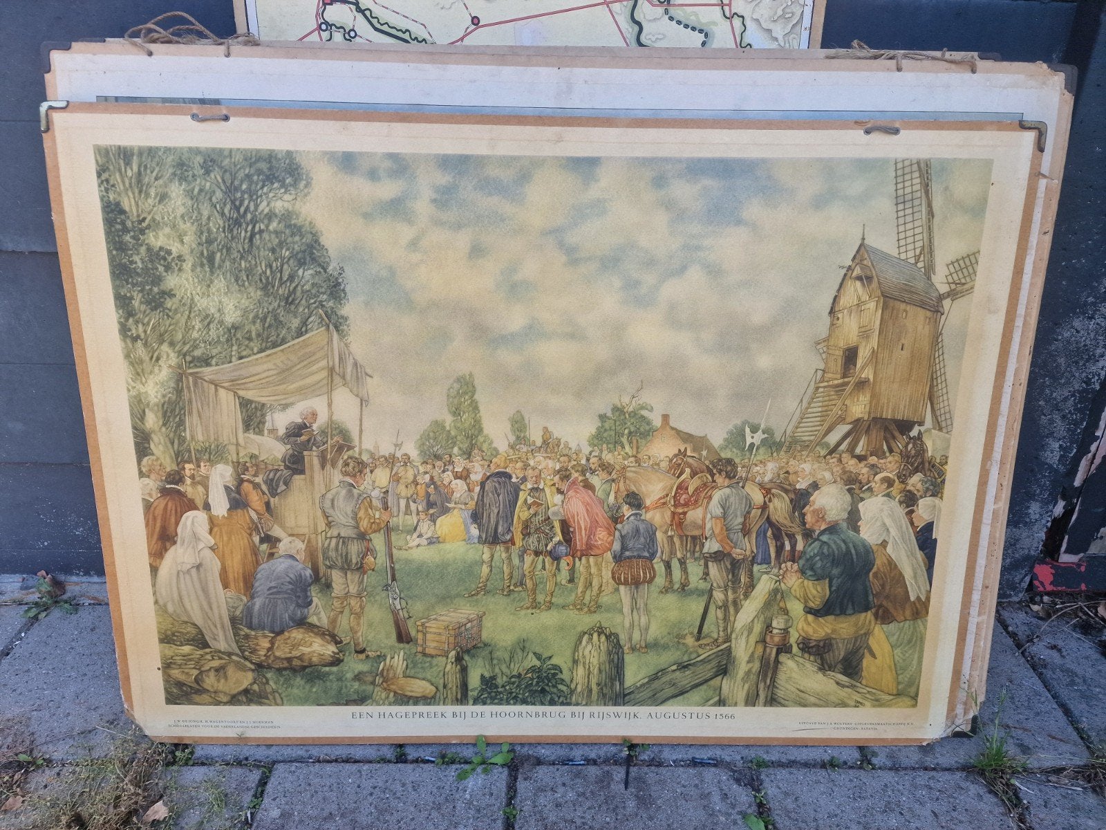 Schoolplaat: Hagepreek Rijswijk in 1566, Ophalen of Verzenden, Geschiedenis