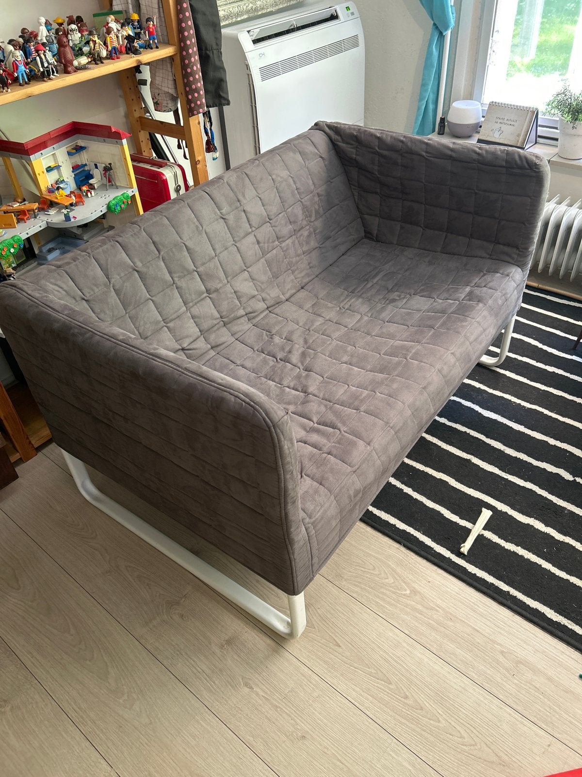 IKEA tweepersoons bankje - Grijs, Ophalen, Gebruikt, Minder dan 75 cm, Tweepersoons