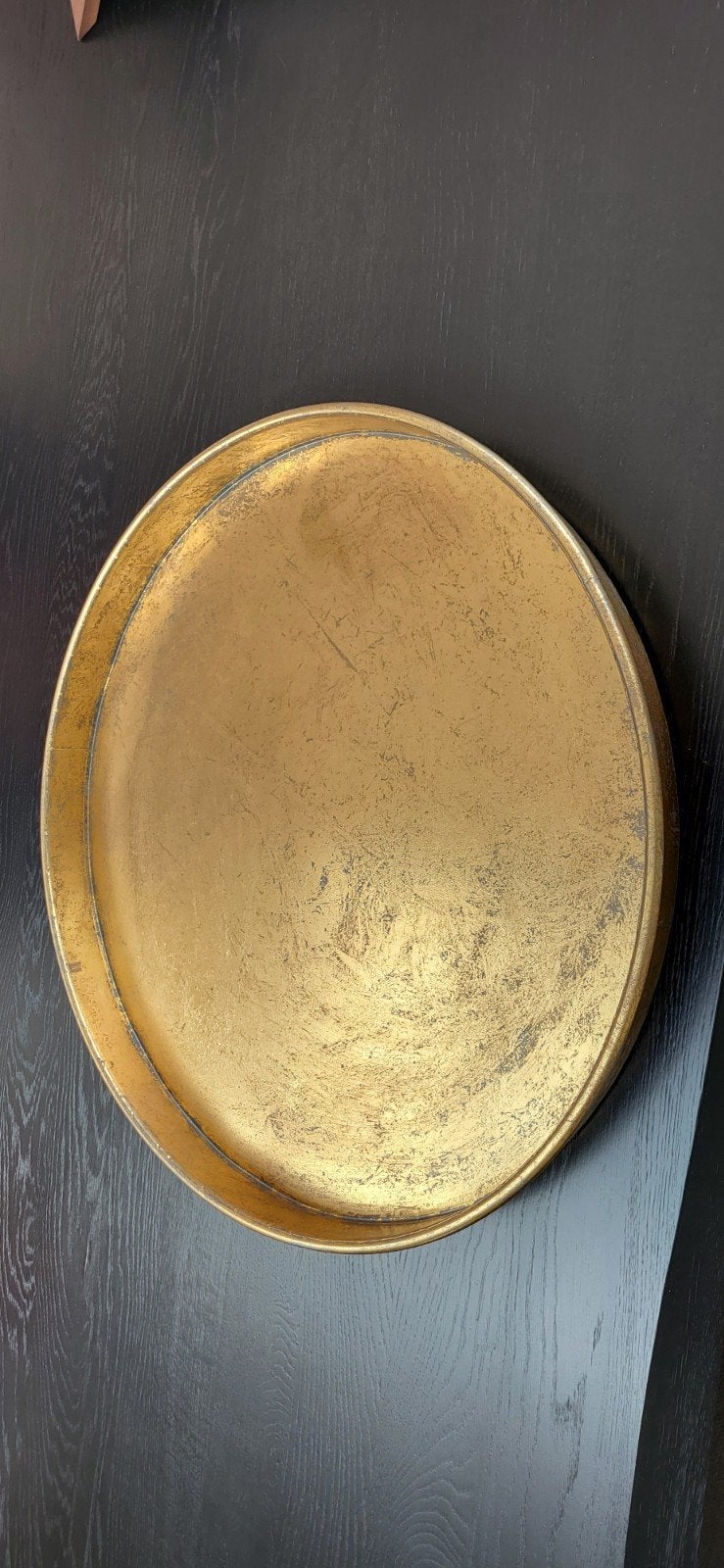 groot plateau voor accessoires/dienblad goud, Ophalen, Rond, Metaal