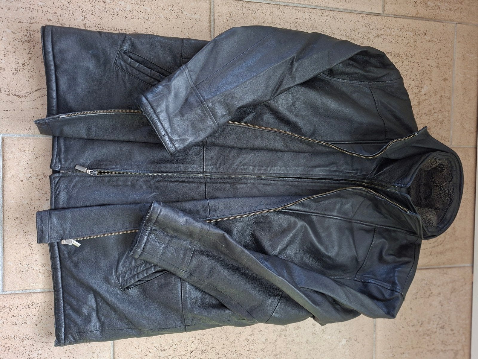 C&A Leren Jas Zwart Heren - Maat L 54, Kleding | Heren, Maat 52/54 (L), Zwart, Gedragen, C&A