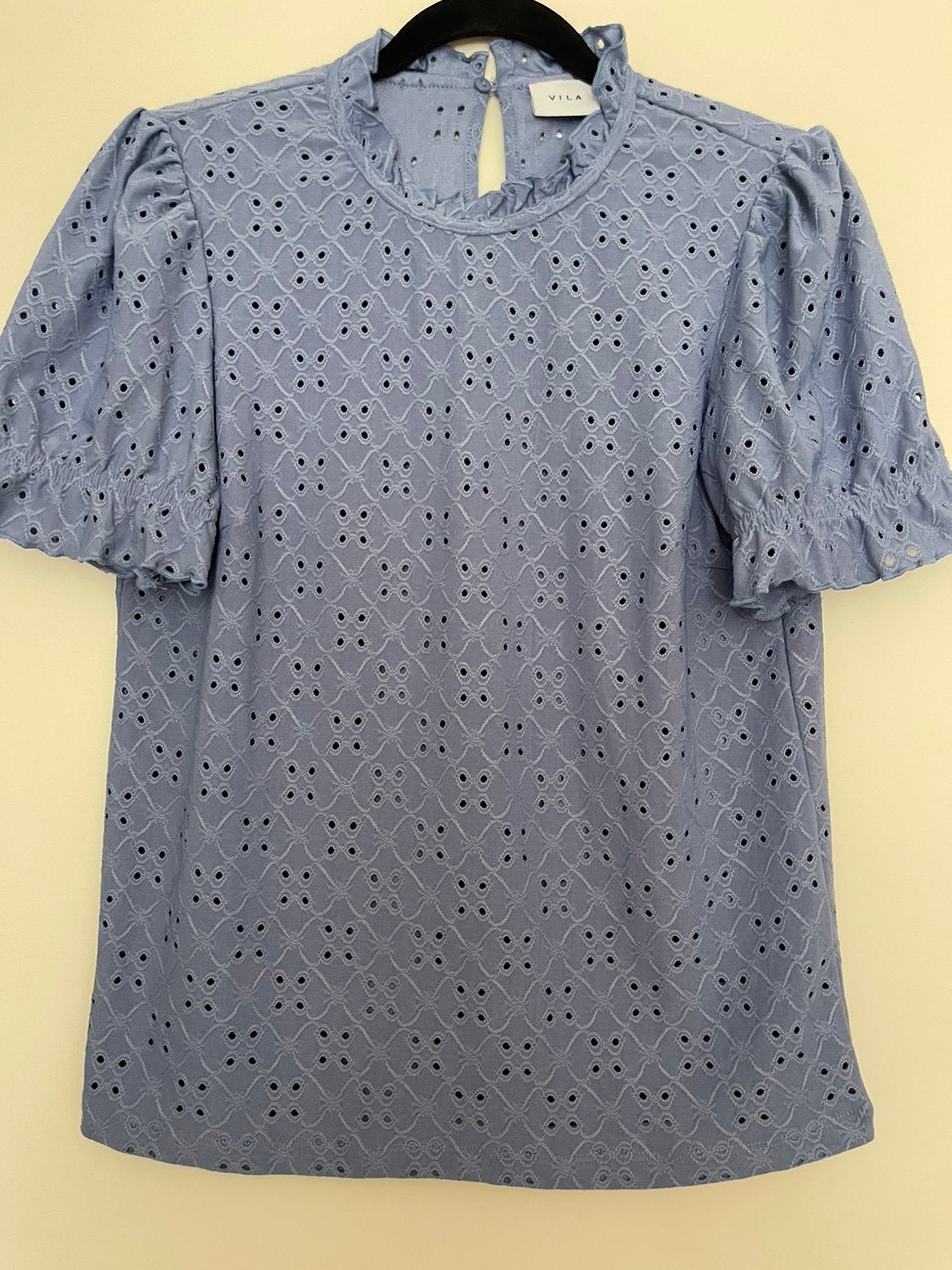 Vila brocante blouse maat S, Ophalen of Verzenden, Zo goed als nieuw, Maat 36 (S), Blauw