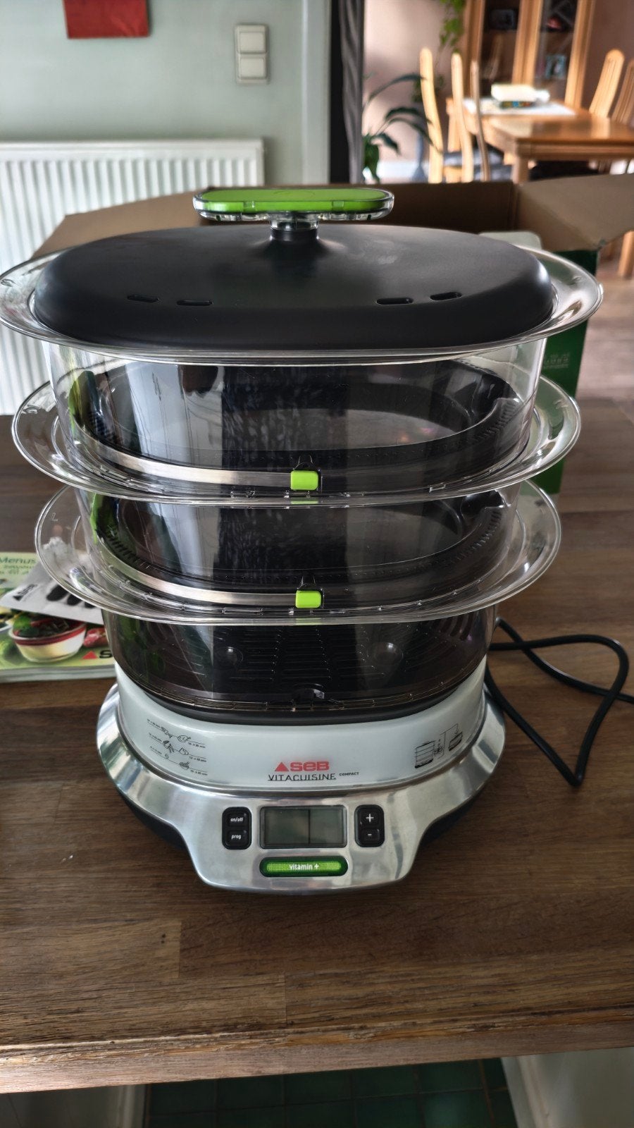 SEB VitaCuisine Compact stoomkoker met accessoires, Ophalen of Verzenden, Gebruikt