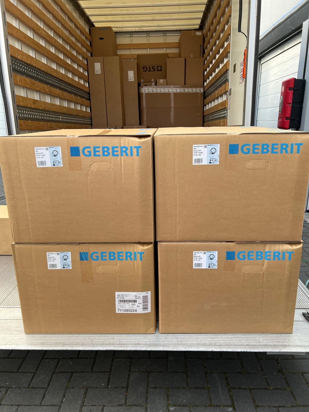 Partij Geberit Silent-PP Afvoerbuizen en Bochten - Div maten, Ophalen, Afvoer, Pvc, Nieuw