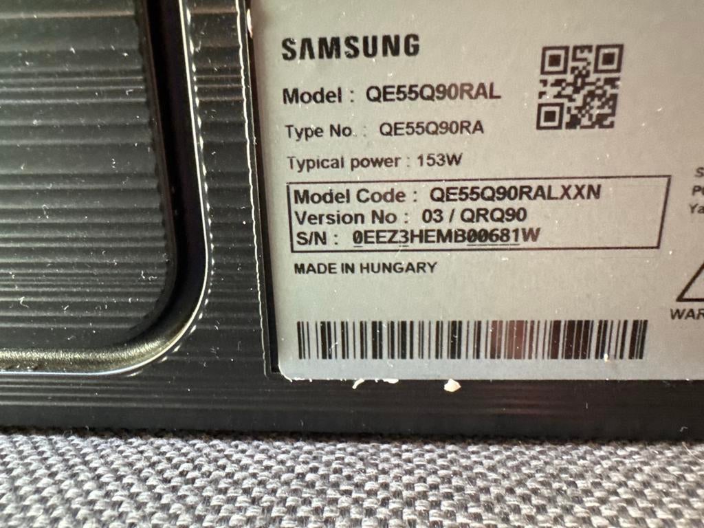 Samsung QE55Q90RAL - Kapotte TV voor onderdelen, Ophalen, QLED, Samsung, 4k (UHD)