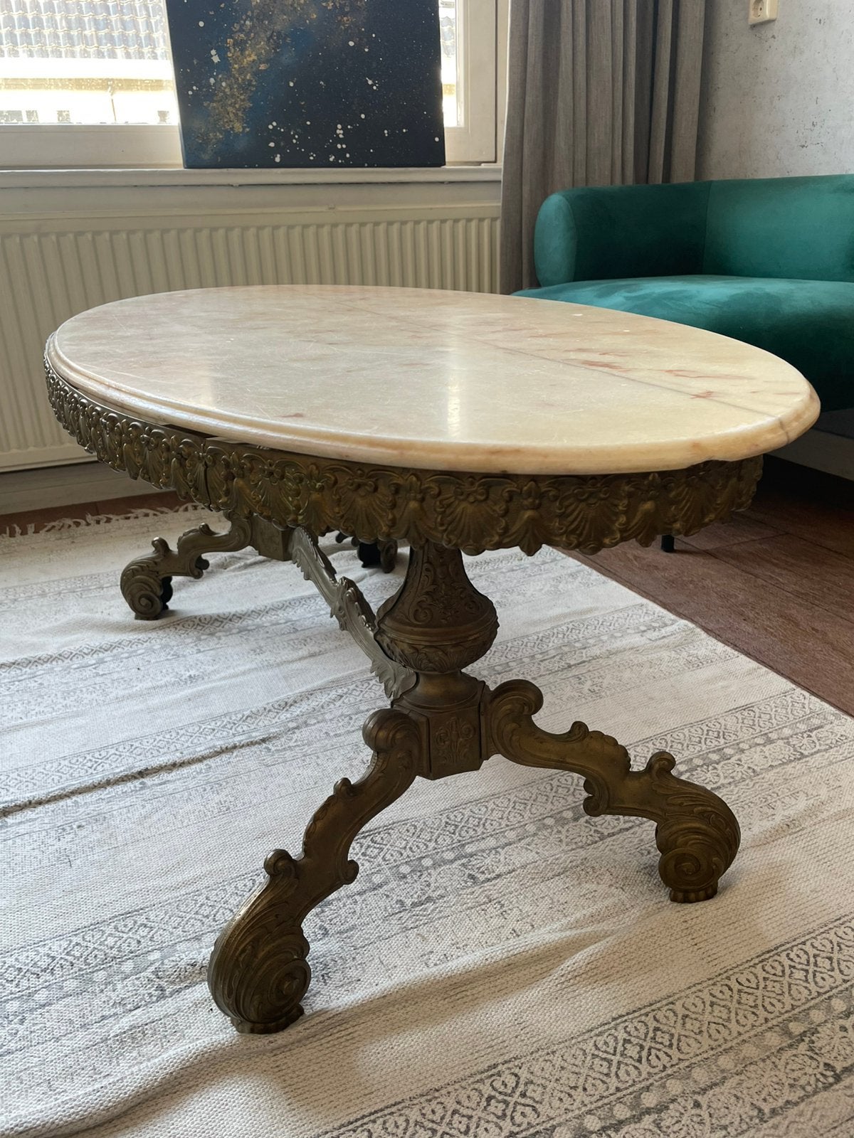 Vintage italiaanse marmere salontafel, Ophalen of Verzenden