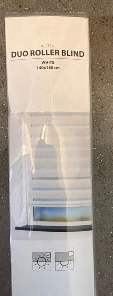 Nieuw jysk ALSTEN DUO ROLLER BLIND Wit 140x180 cm, Huis en Inrichting, Stoffering | Gordijnen en Lamellen, Ophalen, 100 tot 150 cm
