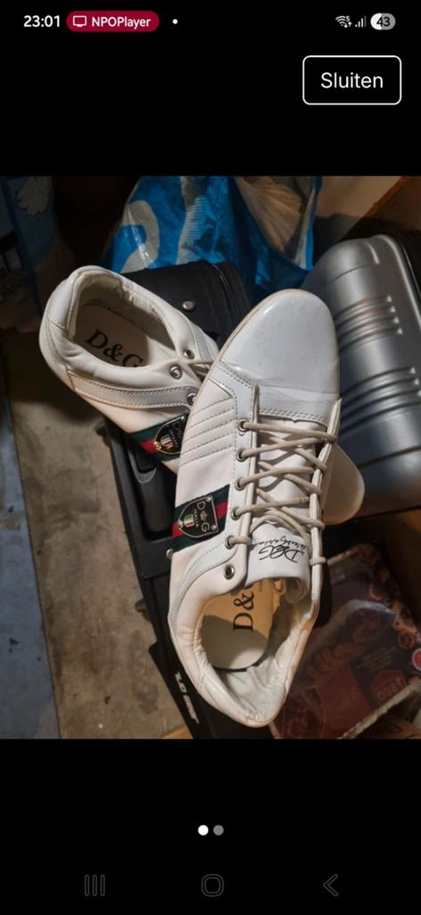 Witte D&G sneakers met streepdetails, Ophalen of Verzenden