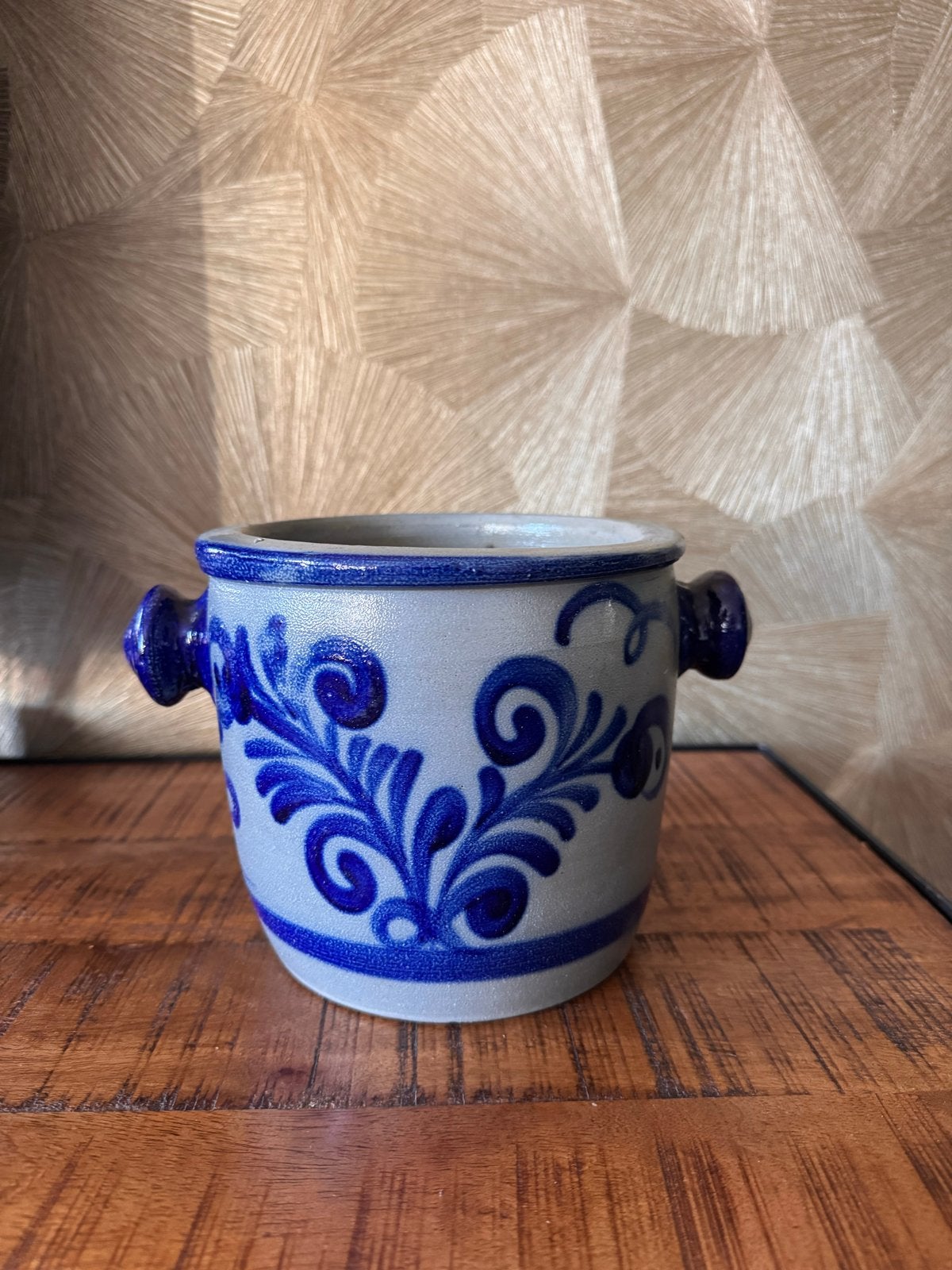 Oude Keulse pot met blauw decor, Antiek en Kunst, Ophalen of Verzenden
