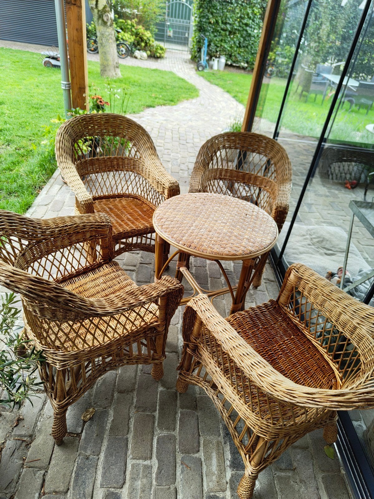 Rotan tuinset: 4 stoelen en 1 tafel, Ophalen