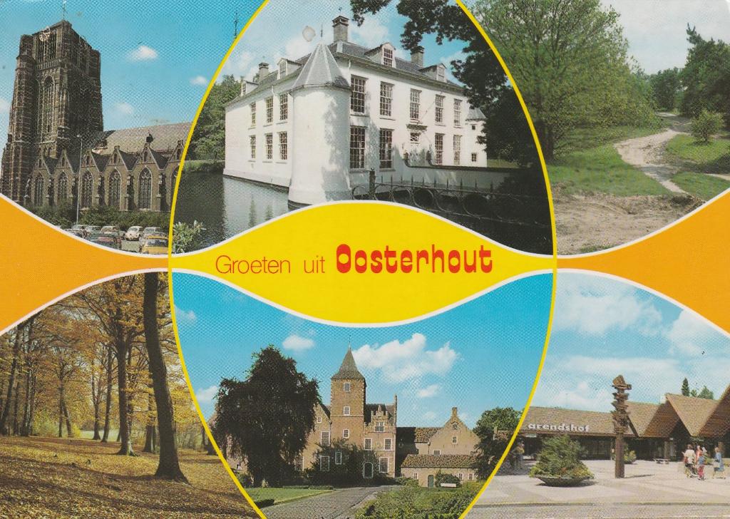OOSTERHOUT Kerk Bos Huis Klooster Arendshof Groeten, Verzamelen, Ansichtkaarten | Nederland, Verzenden, 1980 tot heden, Gelopen