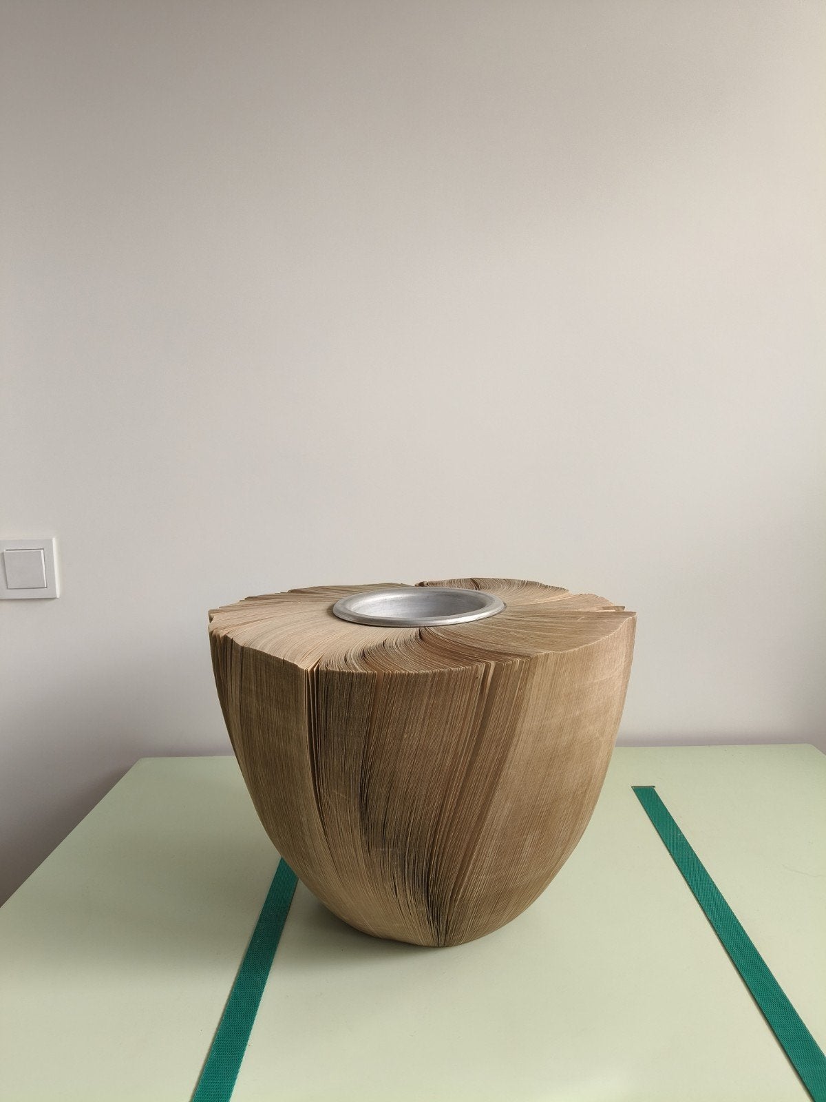 Grote papieren vaas b37xh27 cm, Ophalen, Gebruikt, Bruin, 27 cm