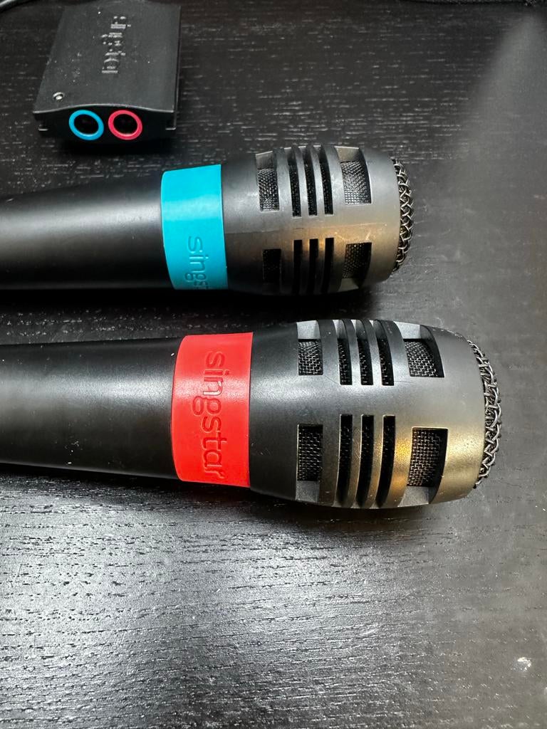 SingStar microfoons + USB adapter (PS2/PS3/PS4), F, Gebruikt, Z, Ophalen of Verzenden