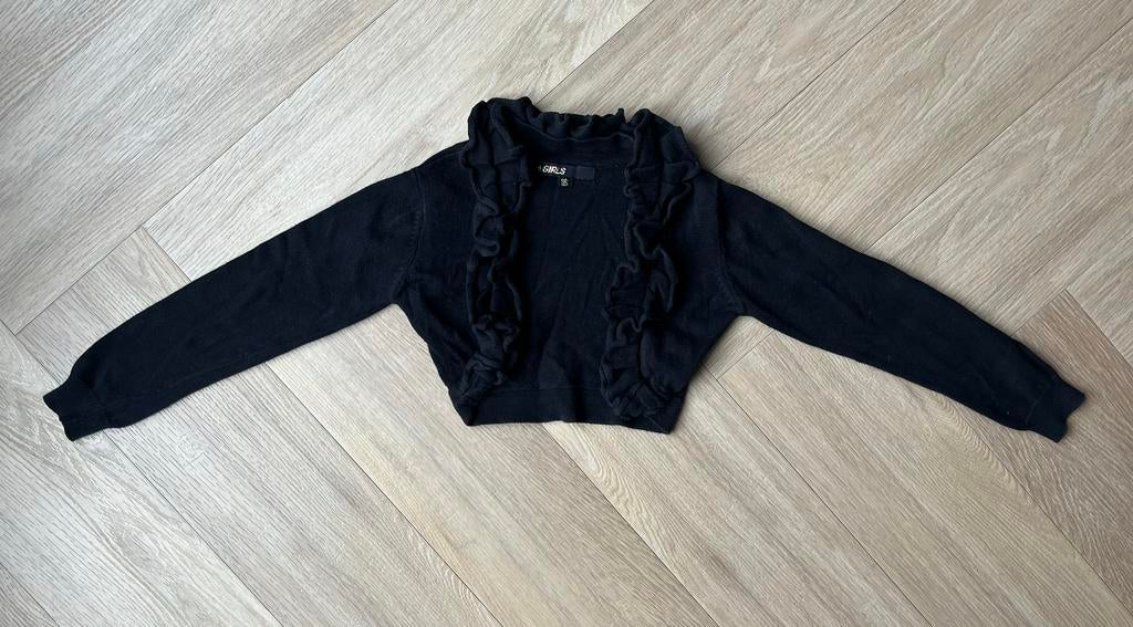 Bolero, met ruches, zwart, maat 116, Ophalen of Verzenden, Gebruikt, Meisje, Trui of Vest