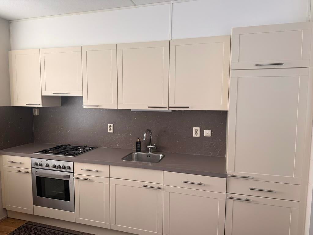 Keuken compleet gebruikt beige, Huis en Inrichting, Keuken | Complete keukens, Ophalen, Gebruikt, Enkelwandige keuken, Hout