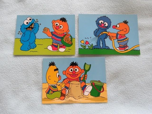 1 EURO OF GRATIS 3 nieuwe ansichtkaarten Sesamstraat babies, Ophalen, Nieuw