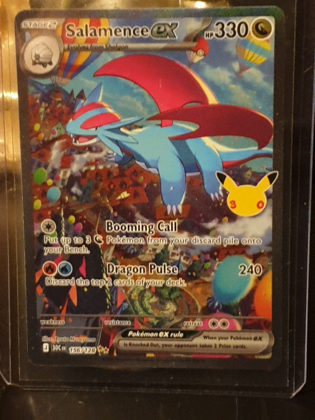 Salamence ex SIR 156/128 Pokémon 30th Celebration Engels, Ophalen of Verzenden, Nieuw, Losse kaart, Foil