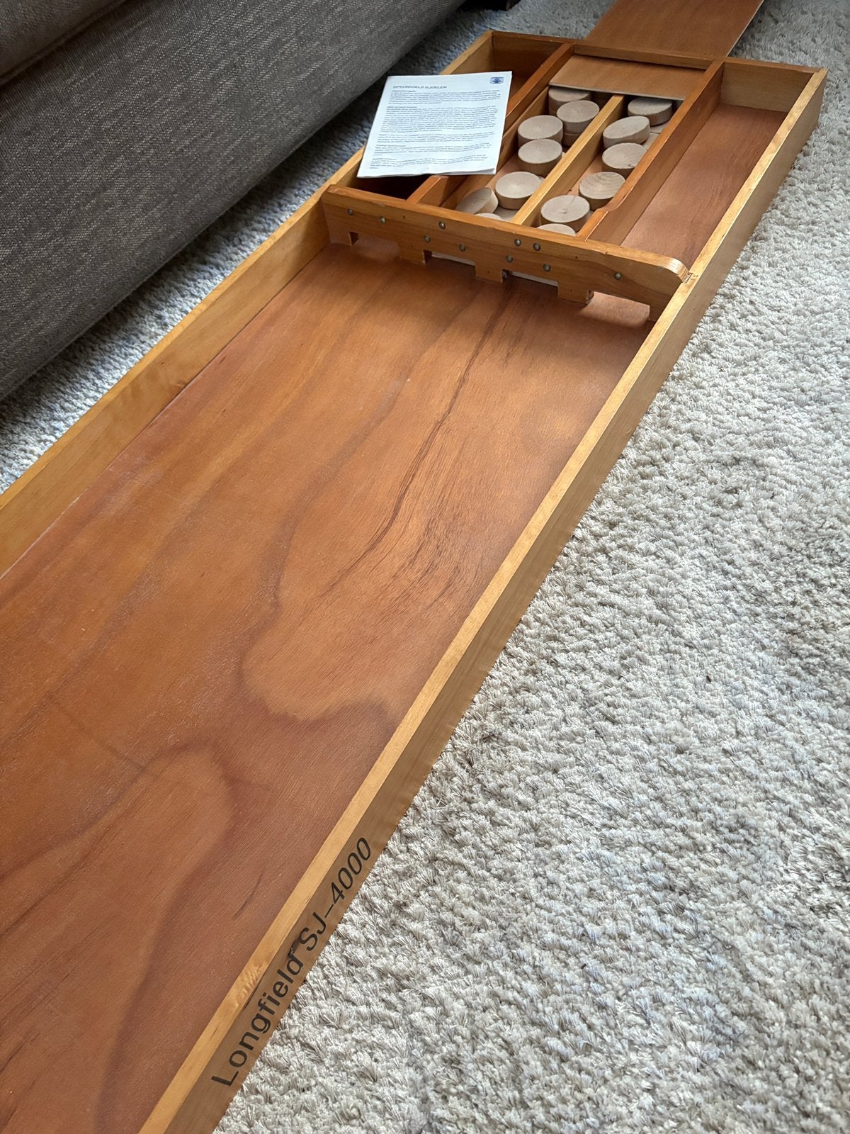 Longfield 2 meter sjoelbak, Ophalen, Zo goed als nieuw, Laminaat