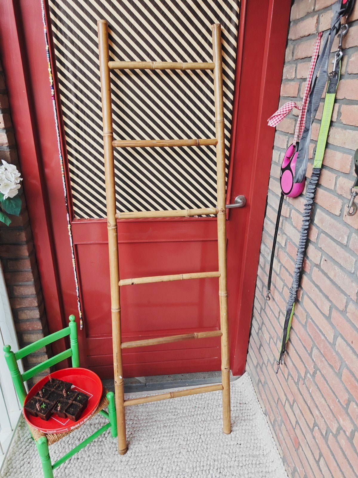 Bamboe decoratieve ladder, Ophalen, Gebruikt, Boho, Natuurlijk materiaal