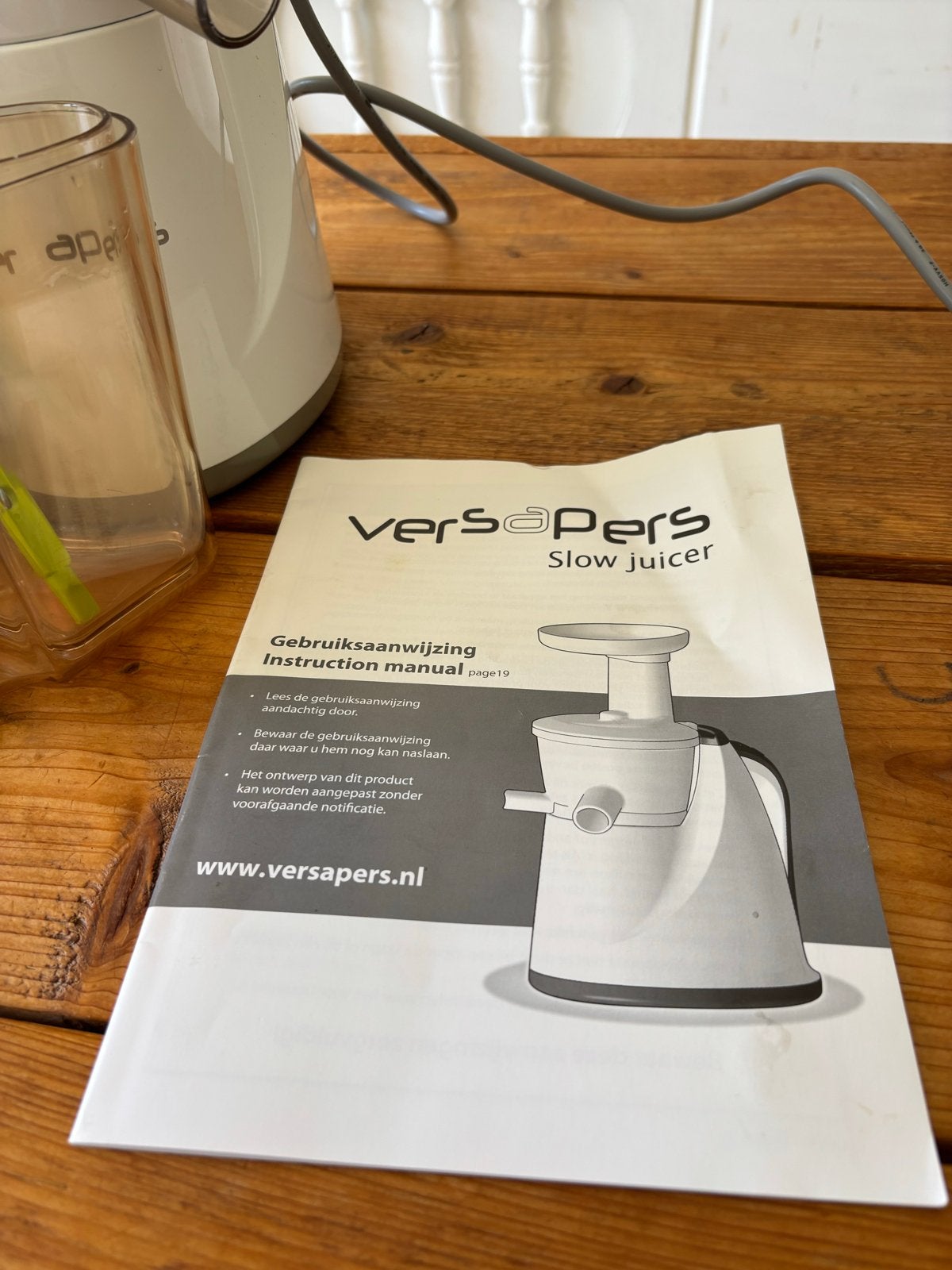Versapers Slowjuicer - Drink Jezelf Gezond, Minder dan 1 liter, Ophalen, Gebruikt, 1 snelheid