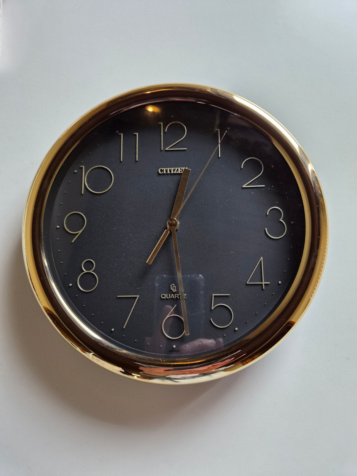 Citroën Quartz wandklok - Zwart/Goud - 24.5 cm, Ophalen of Verzenden