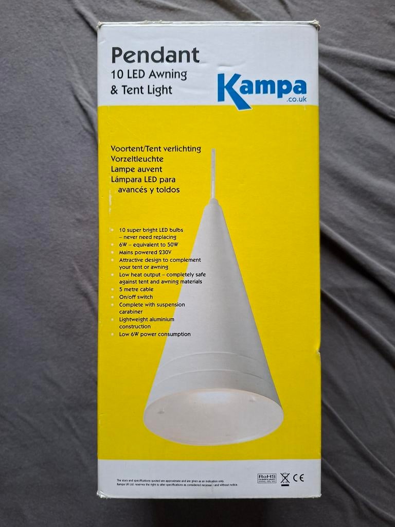 Kampa LED Voortentlamp - Ideaal voor Camping & Tent, Ophalen