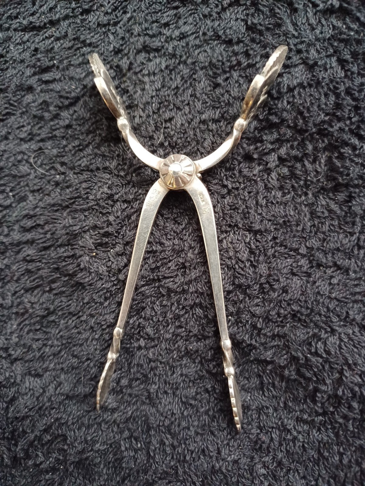 Sterling Zilveren Suikerklontjestang GEORG JENSEN Denmark, Antiek en Kunst, Ophalen of Verzenden, Zilver