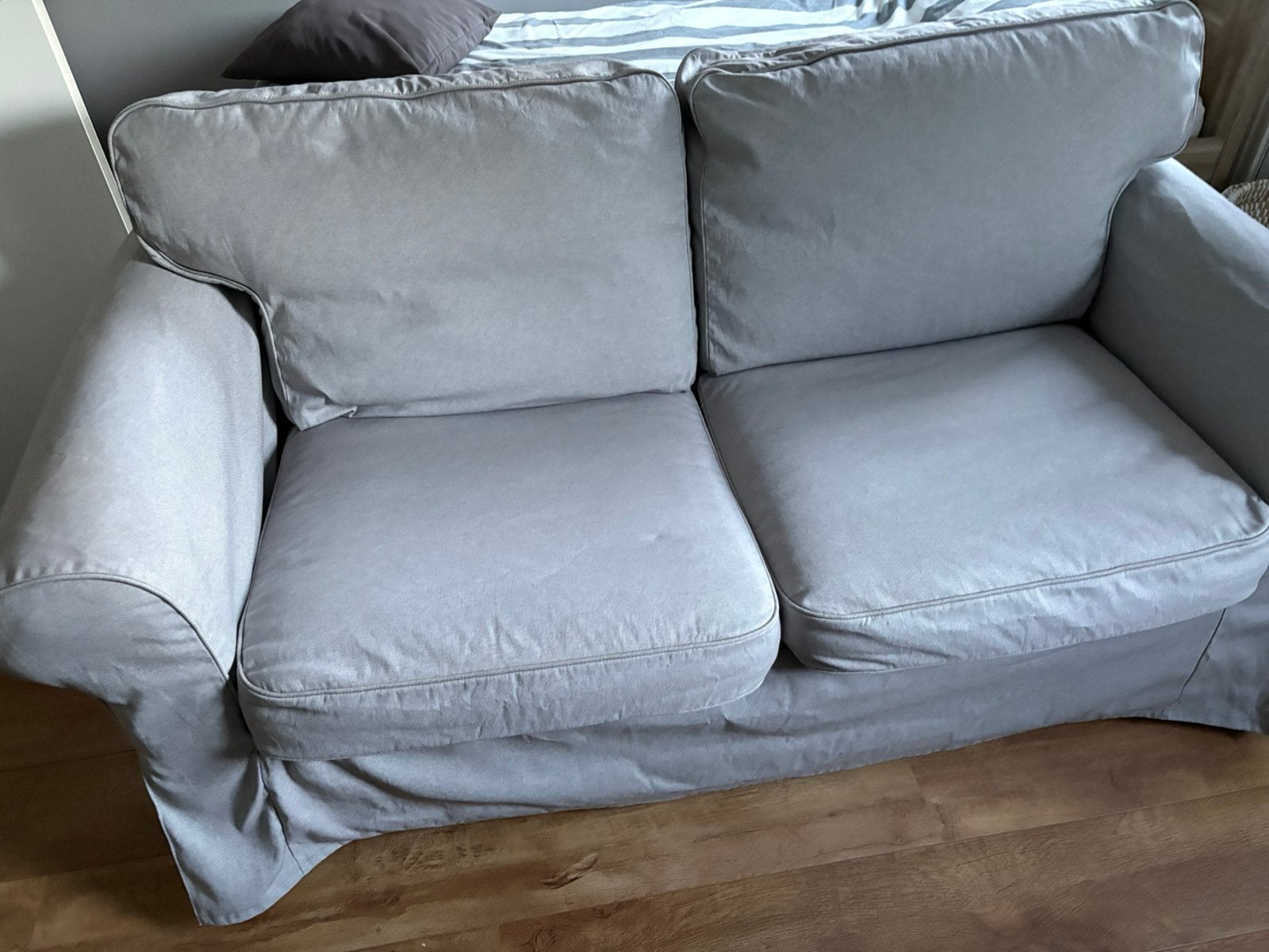 Ektorp 2 zits met zgan. Hoes beige grijs, Ophalen, Tweepersoons, 75 tot 100 cm, Zo goed als nieuw