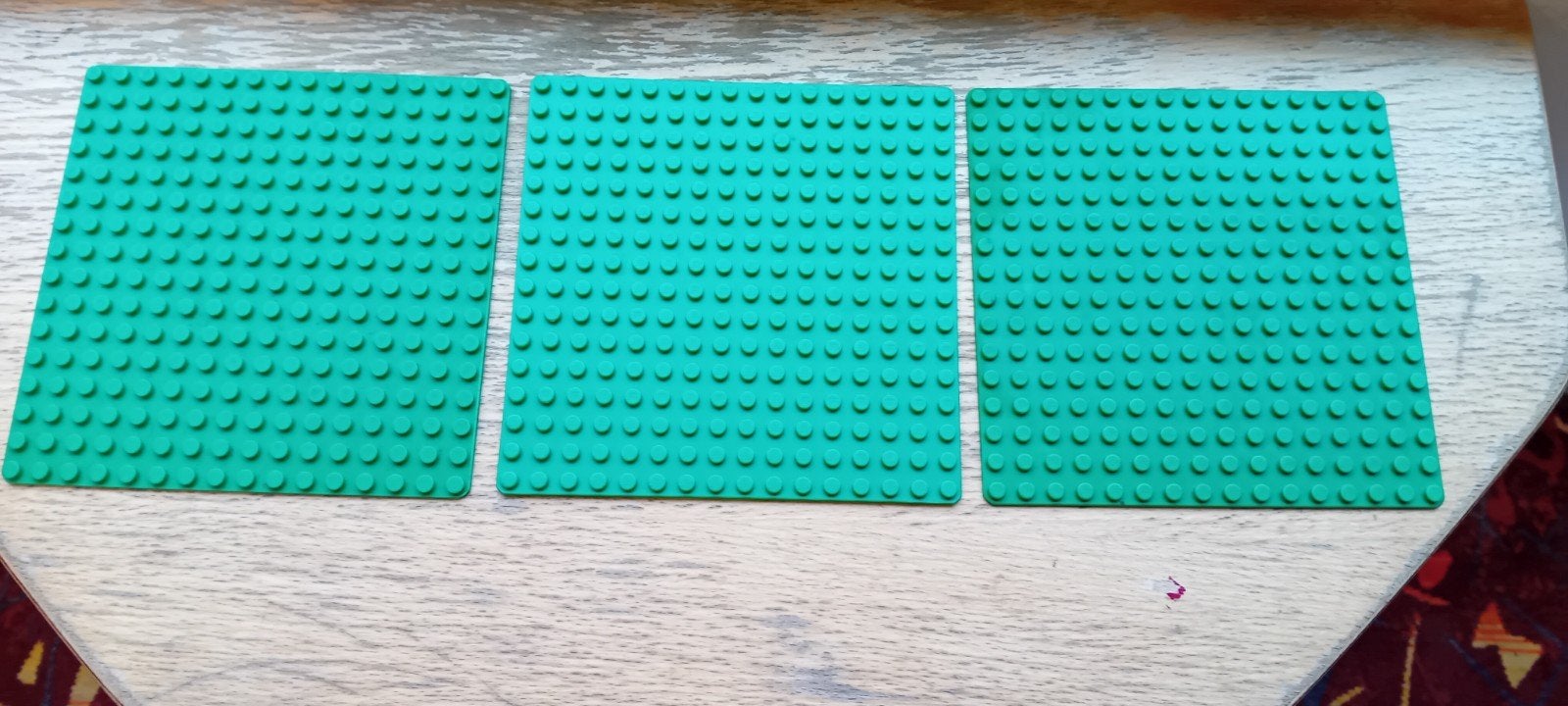 3 groene LEGO grondplaatjes 12,5x12,5, Ophalen of Verzenden, Gebruikt, Grondplaat, Lego